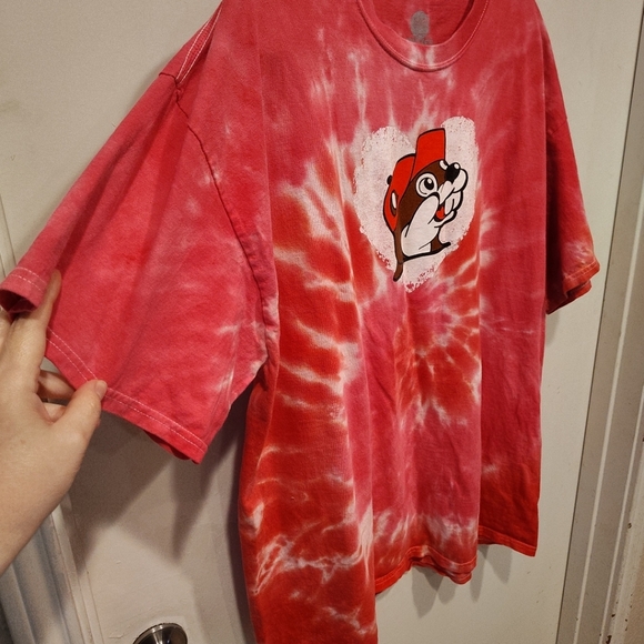 Buc-ee's My Heart Led Me Pink Tie Dye Graphic T-shirt Sz 2XL Casual Summer Beach - Picture 4 of 6
